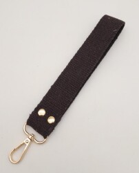 Angel Çanta Aksesuar Kahverengi Pamuklu Kolon Elcik Light Gold Metalli - Angel Çanta Aksesuar