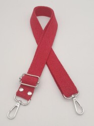 Angel Çanta Aksesuar Pamuklu Kolon 120X3 Cm Kırmızı Gümüş Metalli - 2