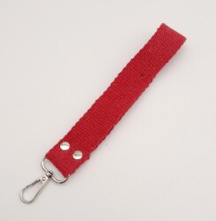 Angel Çanta Aksesuar Kırmızı Pamuklu Kolon Elcik Gümüş Metalli - Angel Çanta Aksesuar