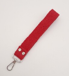 Angel Çanta Aksesuar Kırmızı Pamuklu Kolon Elcik Gümüş Metalli - 2