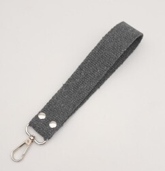 Angel Çanta Aksesuar Koyu Gri Pamuklu Kolon Elcik Gümüş Metalli - Angel Çanta Aksesuar