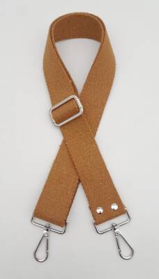 Angel Çanta Aksesuar Koyu Sütlü Kahve 120X4 Cm Pamuklu Kolon Gümüş Metal - 1