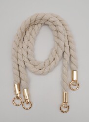 Angel Çanta Aksesuar Pamuklu Halat Model Çift Çanta Sapı Light Gold Metalli - Angel Çanta Aksesuar