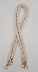 Angel Çanta Aksesuar Pamuklu Halat Model Çift Çanta Sapı Light Gold Metalli - 2