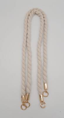 Angel Çanta Aksesuar Pamuklu Halat Model Çift Çanta Sapı Light Gold Metalli - 3