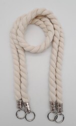 Angel Çanta Aksesuar Pamuklu Halat Model Çift Çanta Sapı Gümüş Metalli - 2