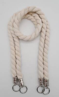 Angel Çanta Aksesuar Pamuklu Halat Model Çift Çanta Sapı Gümüş Metalli - 2