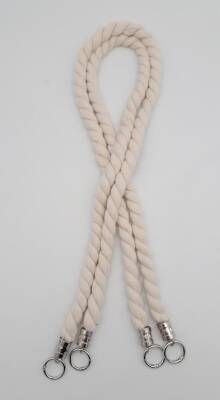 Angel Çanta Aksesuar Pamuklu Halat Model Çift Çanta Sapı Gümüş Metalli - 3