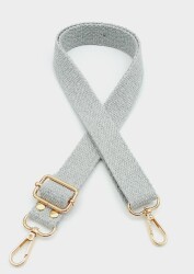 Angel Çanta Aksesuar Pamuklu Kolon 120X3 Cm Açık Gri Light Gold Metalli - Angel Çanta Aksesuar