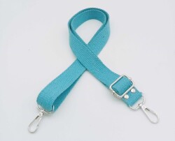 Angel Çanta Aksesuar Pamuklu Kolon 120X3 Cm Açık Mavi Gümüş Metalli - Angel Çanta Aksesuar