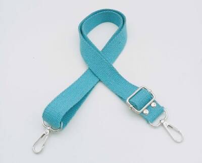 Angel Çanta Aksesuar Pamuklu Kolon 120X3 Cm Açık Mavi Gümüş Metalli - 1