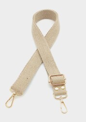 Angel Çanta Aksesuar Pamuklu Kolon 120X3 Cm Bej Light Gold Metalli - Angel Çanta Aksesuar