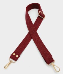 Angel Çanta Aksesuar Pamuklu Kolon 120X3 Cm Bordo Light Gold Metalli - Angel Çanta Aksesuar