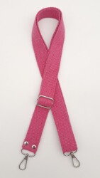 Angel Çanta Aksesuar Pamuklu Kolon 120x3 cm Fuşya Gümüş Metalli - Angel Çanta Aksesuar