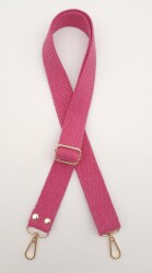 Angel Çanta Aksesuar Pamuklu Kolon 120x3 cm Fuşya Light Gold Metalli - Angel Çanta Aksesuar