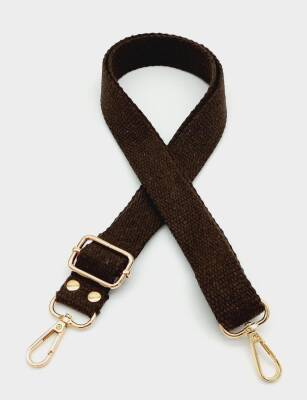 Angel Çanta Aksesuar Pamuklu Kolon 120X3 Cm Kahverengi Light Gold Metalli - 1