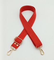 Angel Çanta Aksesuar Pamuklu Kolon 120X3 Cm Kırmızı Light Gold Metalli - Angel Çanta Aksesuar