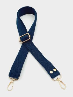 Angel Çanta Aksesuar Pamuklu Kolon 120X3 Cm Lacivert Light Gold Metalli - 1