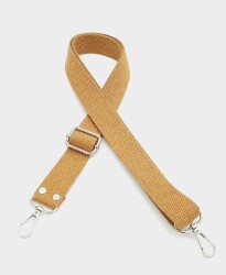 Angel Çanta Aksesuar Pamuklu Kolon 120X3 Cm Koyu Sütlü Kahve Gümüş Metalli - Angel Çanta Aksesuar