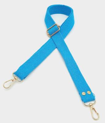 Angel Çanta Aksesuar Pamuklu Kolon 120X3 Cm Turkuaz Light Gold Metalli - 1