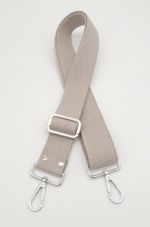 Angel Çanta Aksesuar Pamuklu Kolon 120X4 Cm Gümüş Metal Bej - Angel Çanta Aksesuar