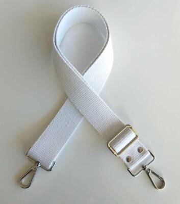 Angel Çanta Aksesuar Pamuklu Kolon 120X4 Cm Gümüş Metal Beyaz - 1