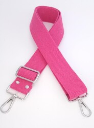 Angel Çanta Aksesuar Pamuklu Kolon 120X4 Cm Gümüş Metal Fuşya - Angel Çanta Aksesuar