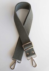 Angel Çanta Aksesuar Pamuklu Kolon 120X4 Cm Gümüş Metal Haki - Angel Çanta Aksesuar