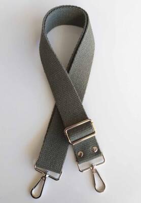 Angel Çanta Aksesuar Pamuklu Kolon 120X4 Cm Gümüş Metal Haki - 1