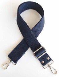 Angel Çanta Aksesuar Pamuklu Kolon 120X4 Cm Gümüş Metal Lacivert - Angel Çanta Aksesuar