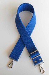 Angel Çanta Aksesuar Pamuklu Kolon 120X4 Cm Gümüş Metal Saks Mavi - Angel Çanta Aksesuar