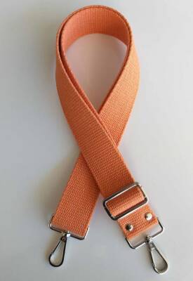 Angel Çanta Aksesuar Pamuklu Kolon 120X4 Cm Gümüş Metal Turuncu - 1