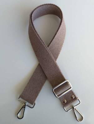 Angel Çanta Aksesuar Pamuklu Kolon 120X4 Cm Gümüş Metal Vizon - 1