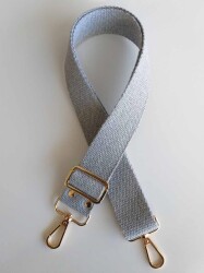 Angel Çanta Aksesuar Pamuklu Kolon 120X4 Cm Light Gold Metal Açık Gri - Angel Çanta Aksesuar