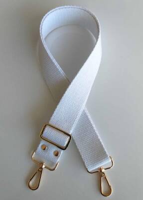 Angel Çanta Aksesuar Pamuklu Kolon 120X4 Cm Light Gold Metal Beyaz - 1