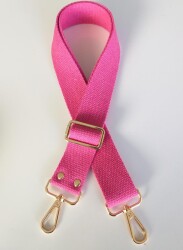 Angel Çanta Aksesuar Pamuklu Kolon 120X4 Cm Light Gold Metal Fuşya - Angel Çanta Aksesuar