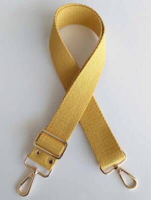 Angel Çanta Aksesuar Pamuklu Kolon 120X4 Cm Light Gold Metal Hardal Sarı - 1