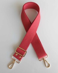 Angel Çanta Aksesuar Pamuklu Kolon 120X4 Cm Light Gold Metal Kırmızı - Angel Çanta Aksesuar