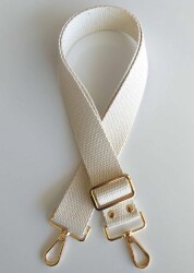 Angel Çanta Aksesuar Pamuklu Kolon 120X4 Cm Light Gold Metal Krem Renk - Angel Çanta Aksesuar