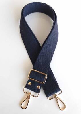 Angel Çanta Aksesuar Pamuklu Kolon 120X4 Cm Light Gold Metal Lacivert - 1