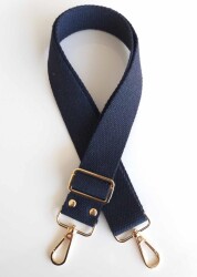 Angel Çanta Aksesuar Pamuklu Kolon 120X4 Cm Light Gold Metal Lacivert - Angel Çanta Aksesuar