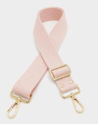 Angel Çanta Aksesuar Pamuklu Kolon 120X4 Cm Light Gold Metal Pembe - Angel Çanta Aksesuar