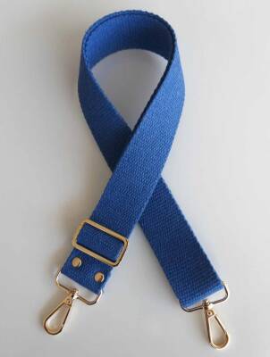 Angel Çanta Aksesuar Pamuklu Kolon 120X4 Cm Light Gold Metal Saks Mavi - 1