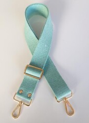 Angel Çanta Aksesuar Pamuklu Kolon 120X4 Cm Light Gold Metal Su Yeşili - Angel Çanta Aksesuar