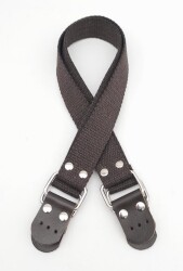 Angel Çanta Aksesuar Pamuklu Kolon 57X3 Cm Derili Kahverengi Çanta Sapı Gümüş Metalli - 2