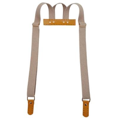 Angel Çanta Aksesuar Pamuklu Kolon Bej Sırt Çantası Sapı Light Gold Metalli - 1