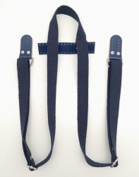 Angel Çanta Aksesuar Pamuklu Kolon Lacivert Sırt Çantası Sapı Gümüş Metalli - Angel Çanta Aksesuar