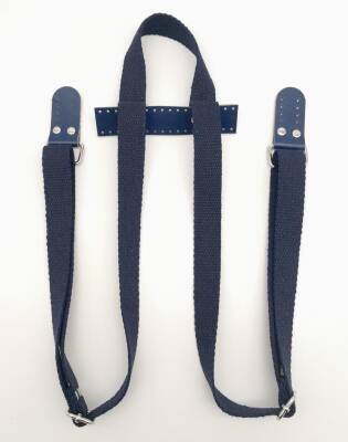 Angel Çanta Aksesuar Pamuklu Kolon Lacivert Sırt Çantası Sapı Gümüş Metalli - 1