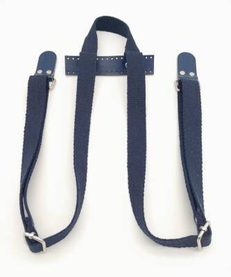 Angel Çanta Aksesuar Pamuklu Kolon Lacivert Sırt Çantası Sapı Gümüş Metalli - 2