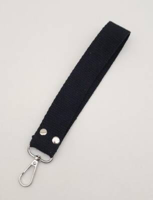 Angel Çanta Aksesuar Siyah Pamuklu Kolon Elcik Gümüş Metalli - 1